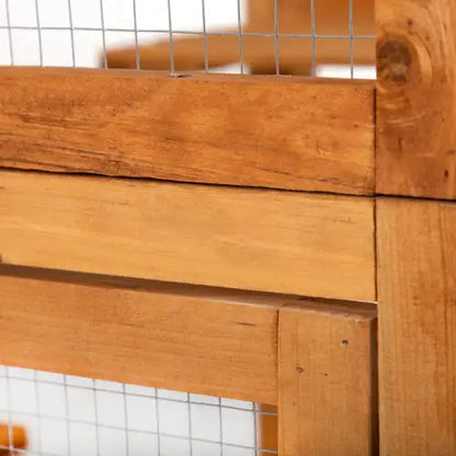 Outdoor Cat Enclosure, Large Wooden Cat Cage, Sun Roof, Perch, Sleeping Box, Pet Enclosure, Orange