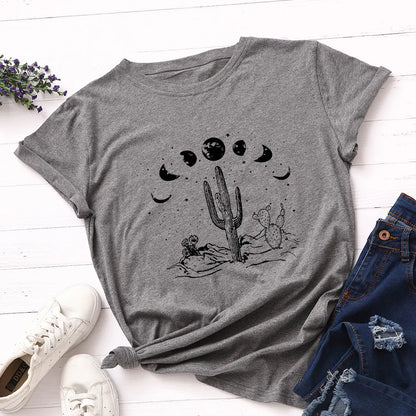 Loose Fit Cotton Short Sleeve T-Shirt for Women