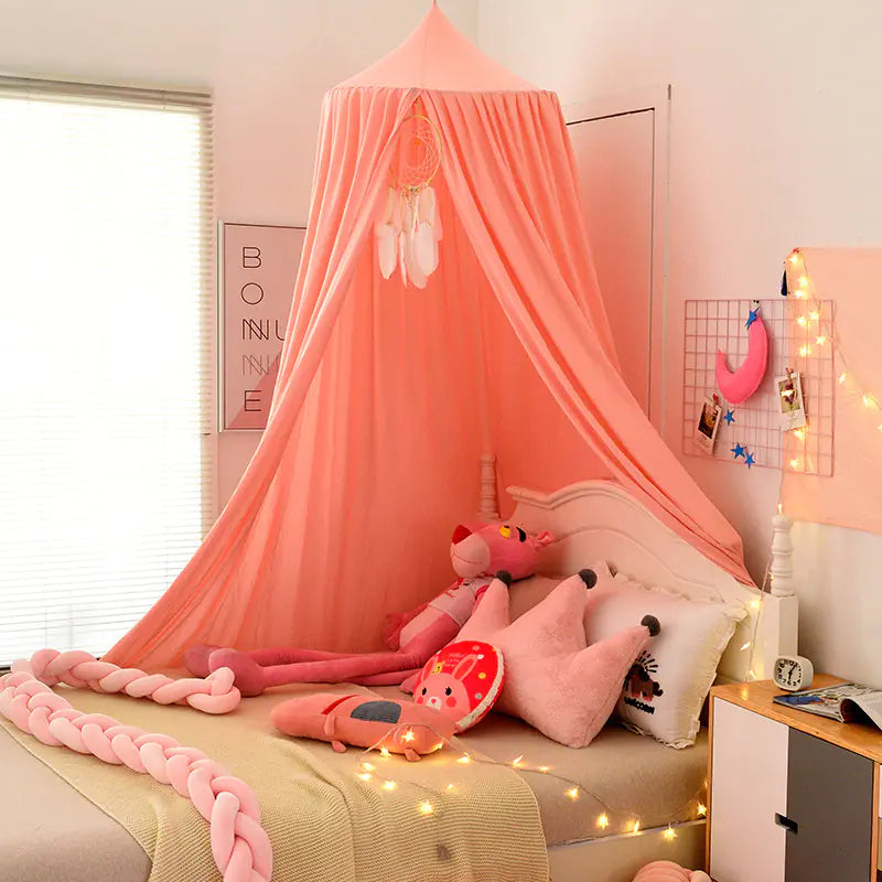 Dome Baby Crib Canopy with Light Blocking and Mosquito Net