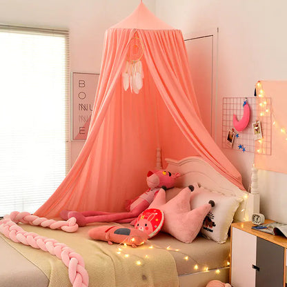 Dome Baby Crib Canopy with Light Blocking and Mosquito Net