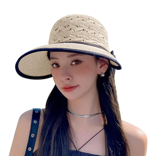 Beach Hats for Women Straw Sun Hat Wide Brim Sun Hat Women Summer Hats for Women Sun Protection Packable 2024 Beige