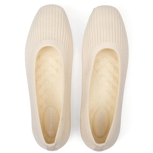 Frank Mully Womens Flats Square Toe Flats Comfortable Slip on Washable Ballet Flats Shoes for Women Dressy Work Beige