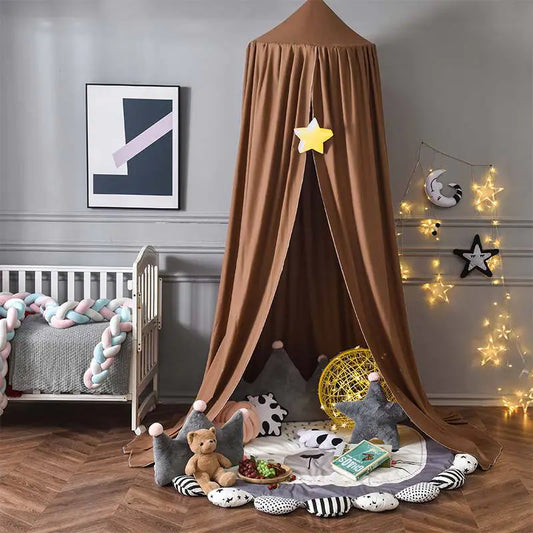 Dome Baby Crib Canopy with Light Blocking and Mosquito Net