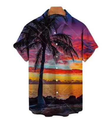 Hawaiian Casual Polyester Shirt for Men