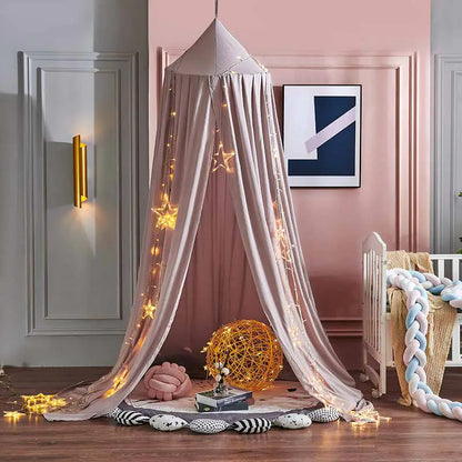 Dome Baby Crib Canopy with Light Blocking and Mosquito Net