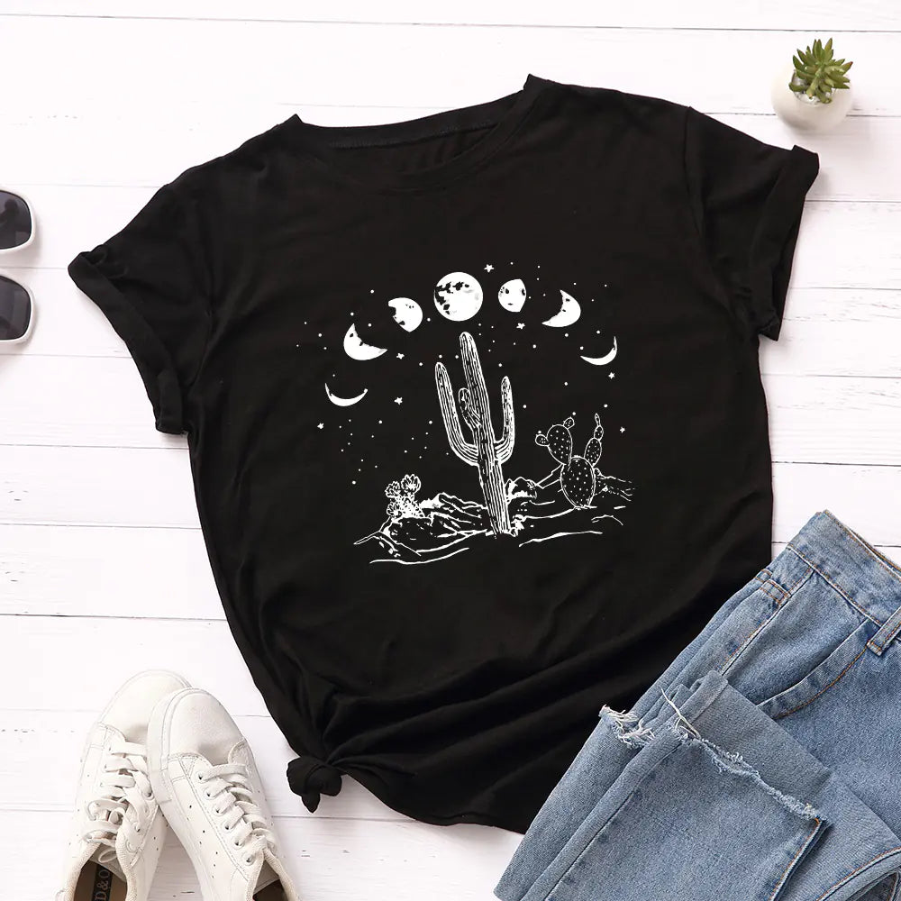 Loose Fit Cotton Short Sleeve T-Shirt for Women
