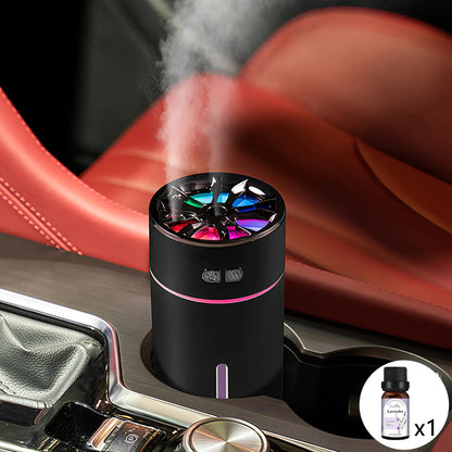 Holwim Waterless Car Diffuser for Essential Oils 300ml Dual Nozzle Battery Powered HumidifierSmart Car Air Freshener Diffuser with Colorful Lights and Various Spray Modes for Car Office Home（Set）