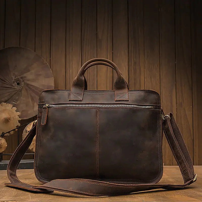 Handmade First Layer Cowhide Men's Business Briefcase