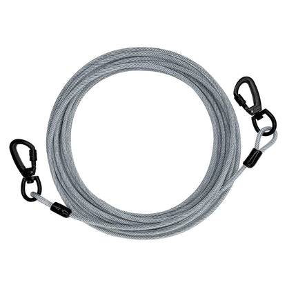 Dog Tie Out Cable for Dogs Dog Runner Cable Outside Up to 125/250lbs10/15/20/30FT Long Dog Leashe&Chains for Yard Outdoor and Camping (Silver 30FT)