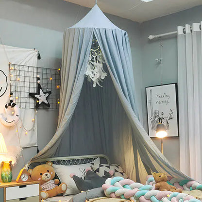 Dome Baby Crib Canopy with Light Blocking and Mosquito Net